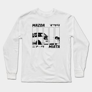 Mazda Miata MX-5 NA Black 'N White 3 Long Sleeve T-Shirt